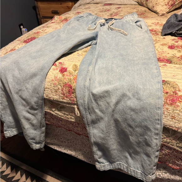 Light Blue Drawstring Pants - Picture 4 of 8